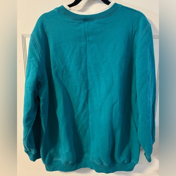 VTG Winter Themed Embroidered Gazebo Garden Grannycore Oversized Sweatshirt 1X - Picture 7 of 11